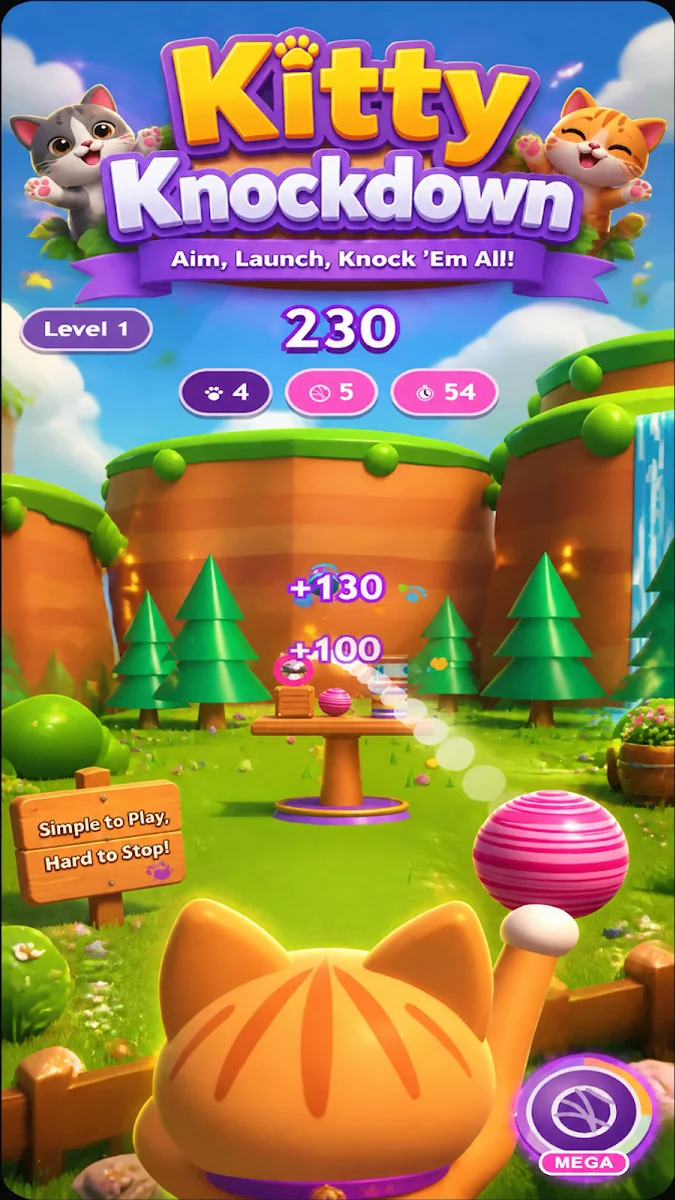 Kitty Knockdown Tower