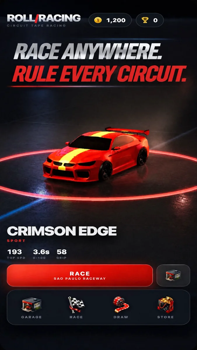 Roll Racing Track Drawing