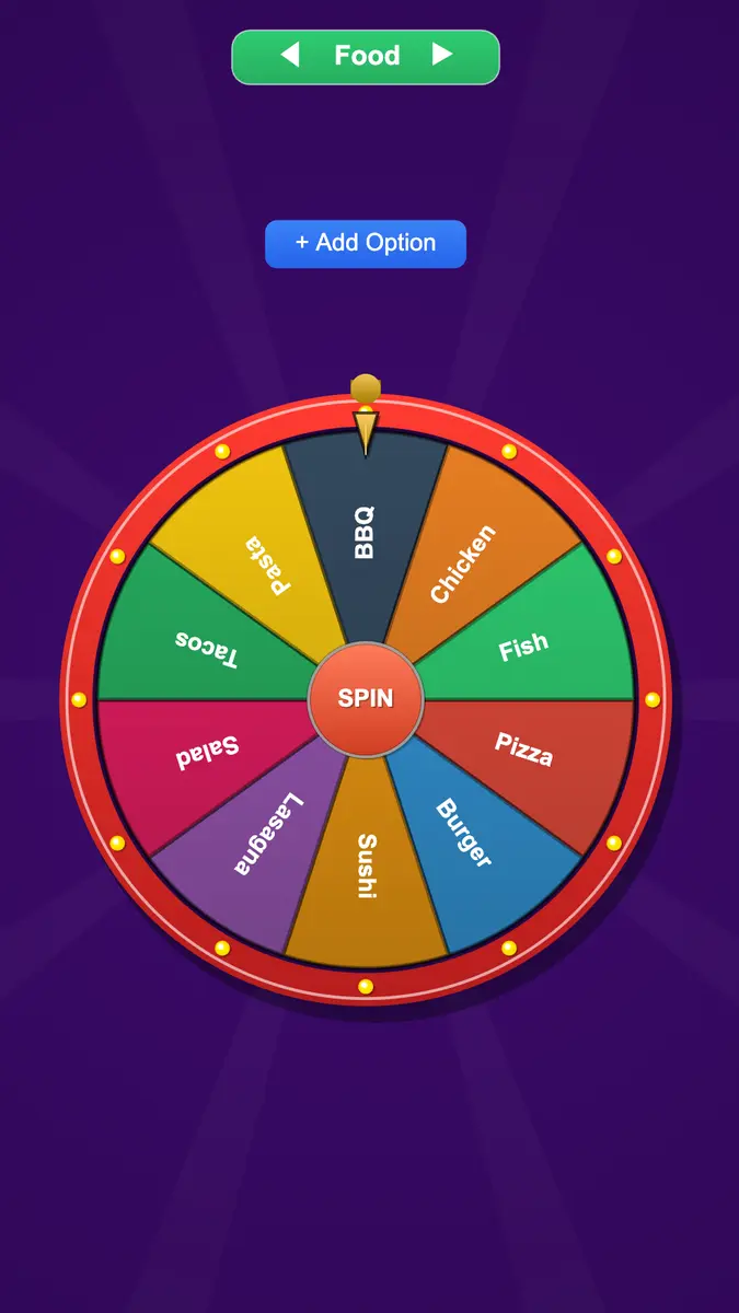 Spin Wheel Decision Screenshot